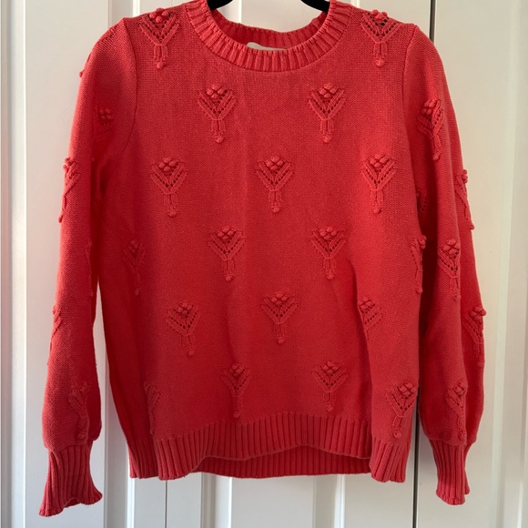 LOFT Sweaters - LOFT Women Large Petite Coral Textured Crew Neck Sweater